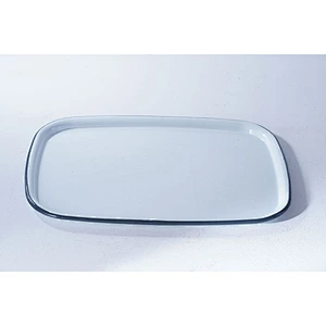 Wholesale cheap price durable big rectangular flat bottom white carbon steel enameled metal serving tray dishes plates
