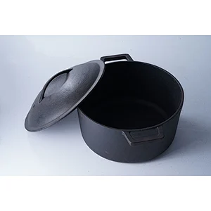 Wholesale cookware custom brand available classic design good quality black round enameled cast iron dutch oven