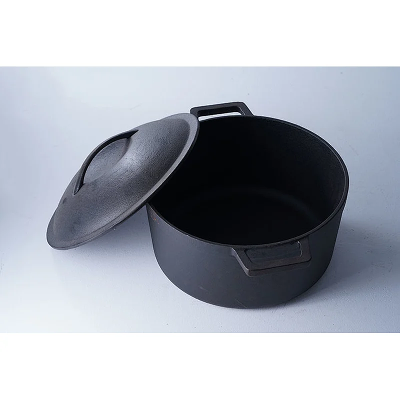 Wholesale cookware custom brand available classic design good quality black round enameled cast iron dutch oven