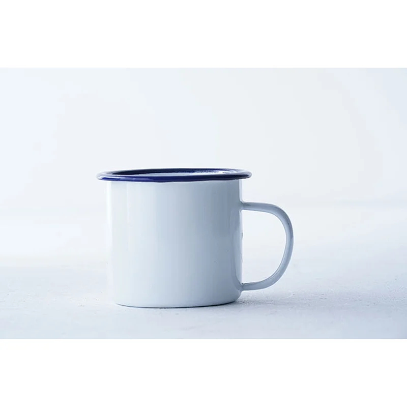 Wholesale accept custom printing multiple sizes available colorful metal carbon steel enamel mug classic deisgn