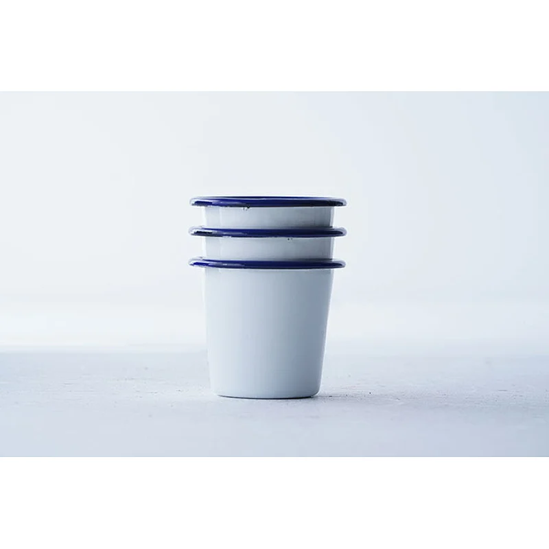 Accept customized design multiple colors holiday dinner party carbon steel enamel metal water cup coffee mug wholesale