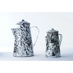 Hot sale multiple sizes available custom color pattern carbon steel enamel coffee tea water kettle set with lids and handles