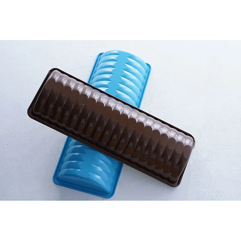 Professional colorful U shape half round long carbon steel non stick coating mousse cake mold baking tools