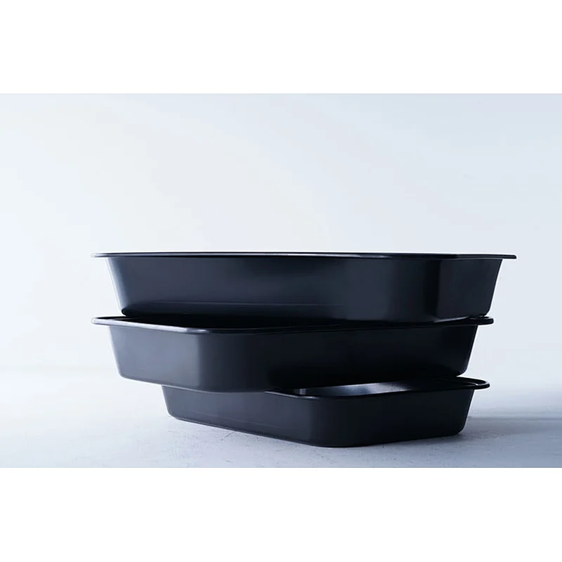 Wholesale black rectangular multiple sizes available carbon steel non stick coating bakeware nonstick pan cake tray baking set