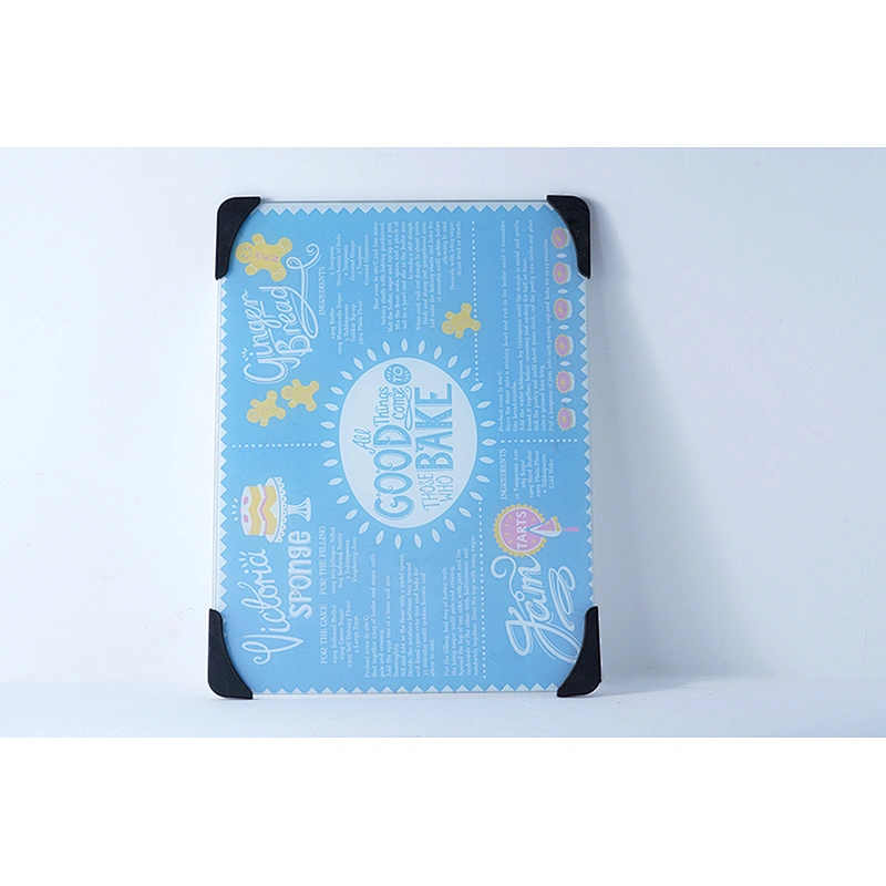 Wholesale kitchen tools rectangular circle pattern printed tempered glass chopping board cutting boards