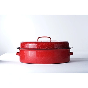 Wholesale OEM ODM professional colorful cookware carbon steel enamel self basting roaster cooking pots