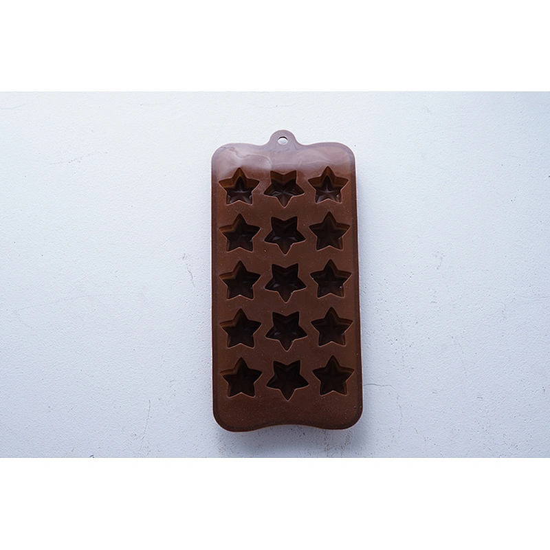 Good quality bakeware brown 3d star shape ice chocolate pudding fondant tools silicone molds for cakes decorating
