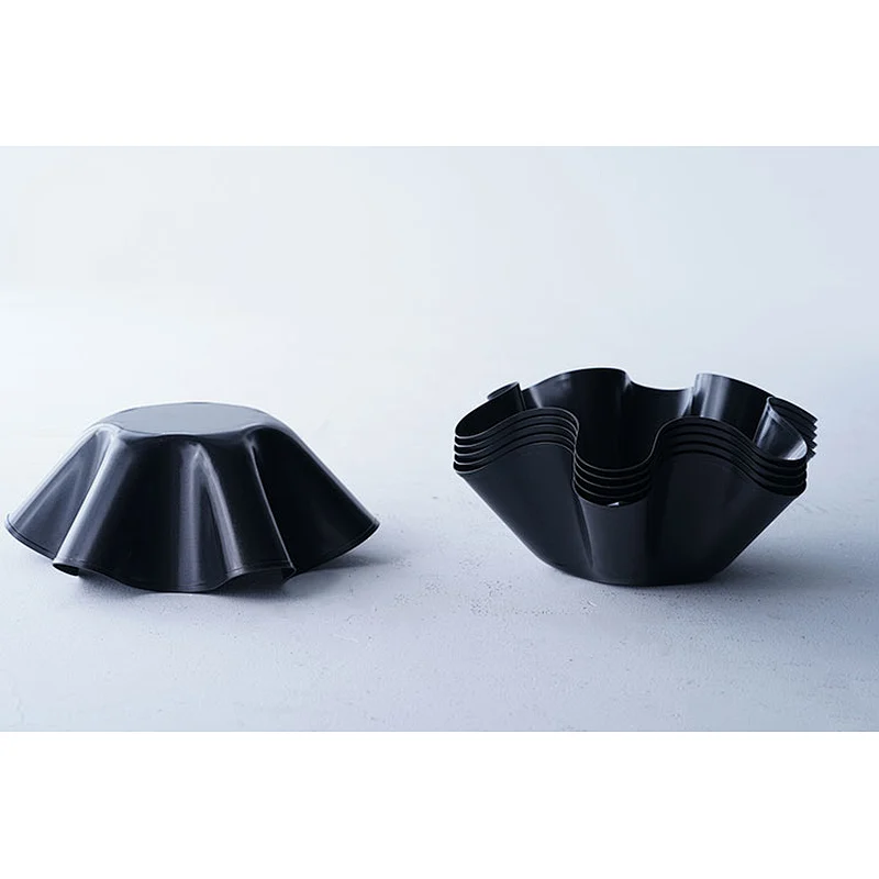 Wholesale professional Mexican tortilla tins 6 pieces set black small carbon steel non stick coating cute cake cup molds tin