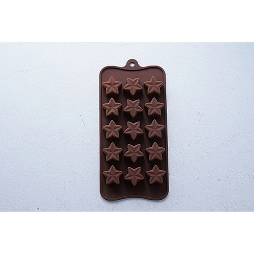 Good quality bakeware brown 3d star shape ice chocolate pudding fondant tools silicone molds for cakes decorating
