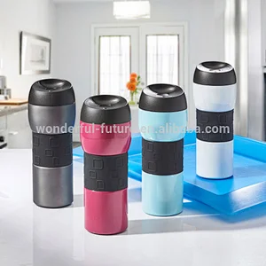 Thermo-Trink becher Edelstahl, Stainless steel cup, auto cup, with silicone anti scald cup