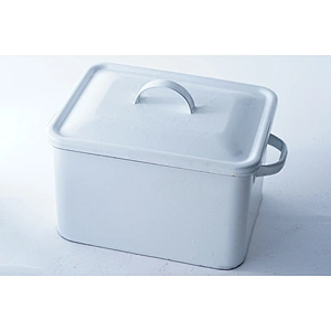 Hot sale OEM ODM multifunctional white rectangle large capacity carbon steel enamel water kettle with one side handle