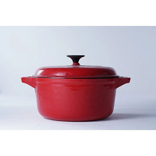 Wholesale good quality household hotel restaurant universal red round cast iron enamel soup pots for cooking