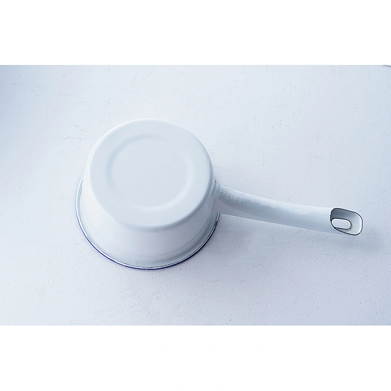 Accept custom brands multiple colors round classic household carbon steel enamel ladle water scoop with long handle