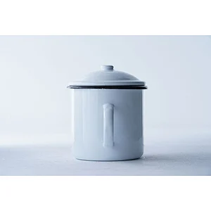 Wholesale household school office classic white round carbon steel enamel water coffee tea milk cup high quality with lid
