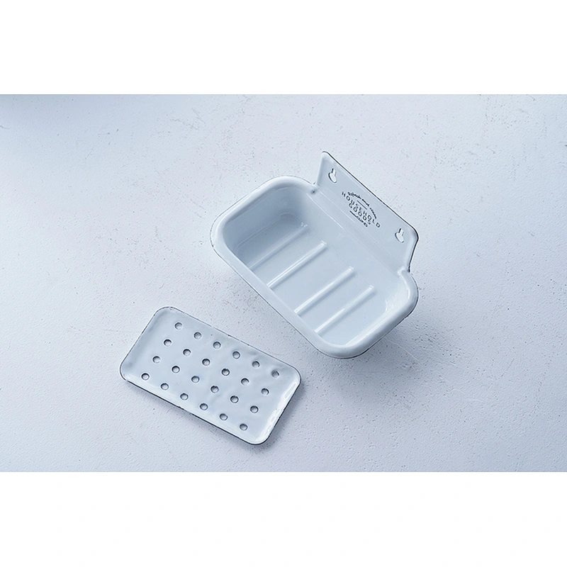 Wholesale OEM ODM good quality corrosion resistant white carbon steel enamel soap holder soap box soap dish