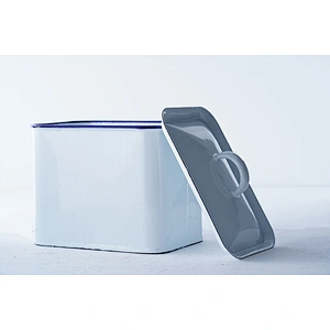 Household rectangle large capacity white multi-functional strong carbon steel metal enamel kettle with lid