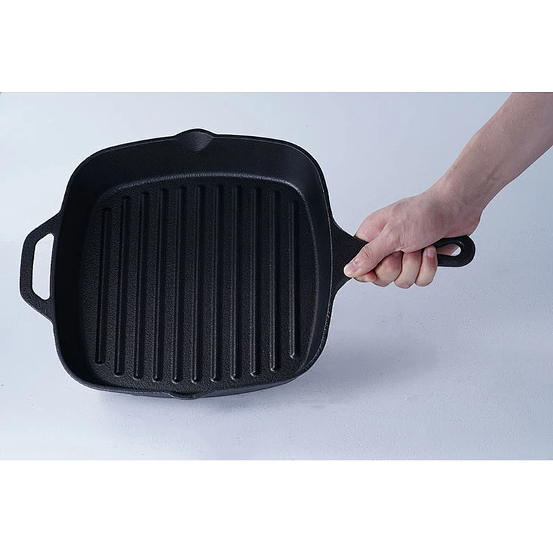 Wholesale OEM ODM good quality cheap price black nonstick cast iron preseasoned skillet fry pan cast iron cookware