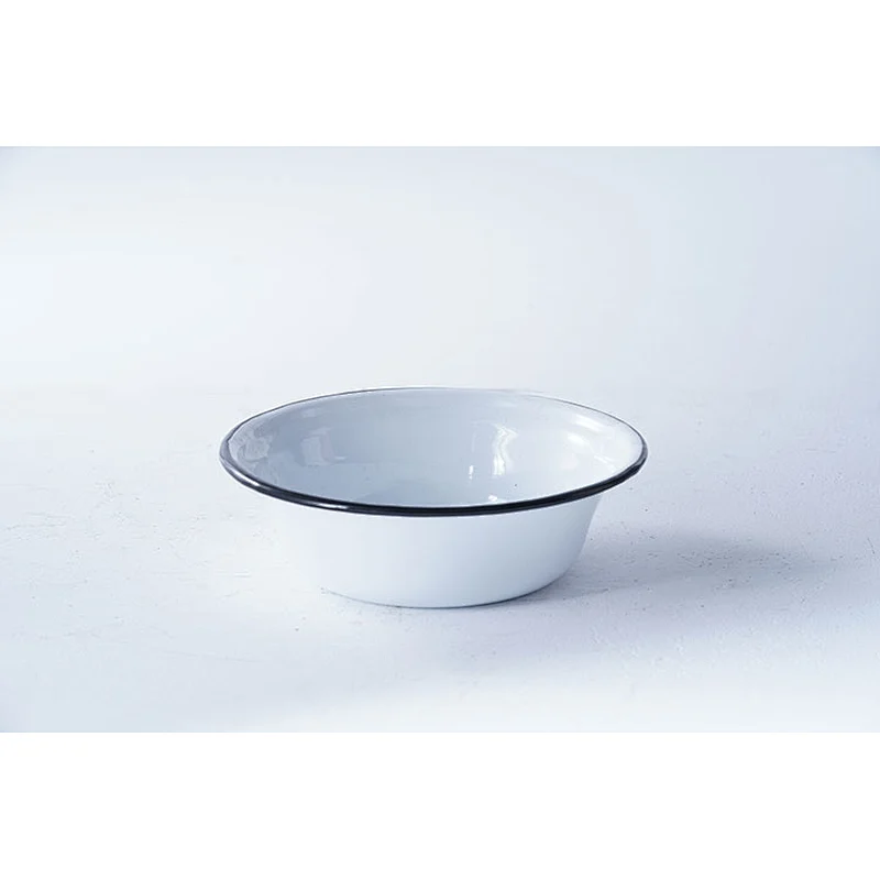 Good quality multiple sizes white classic design household carbon steel enamel storage bowl set