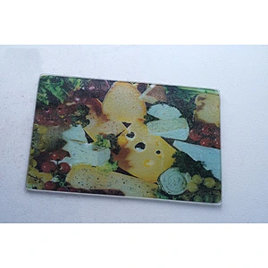 Hot sale OEM kitchen tools rectangular food printed glass cutting board custom kitchen chopping blocks board