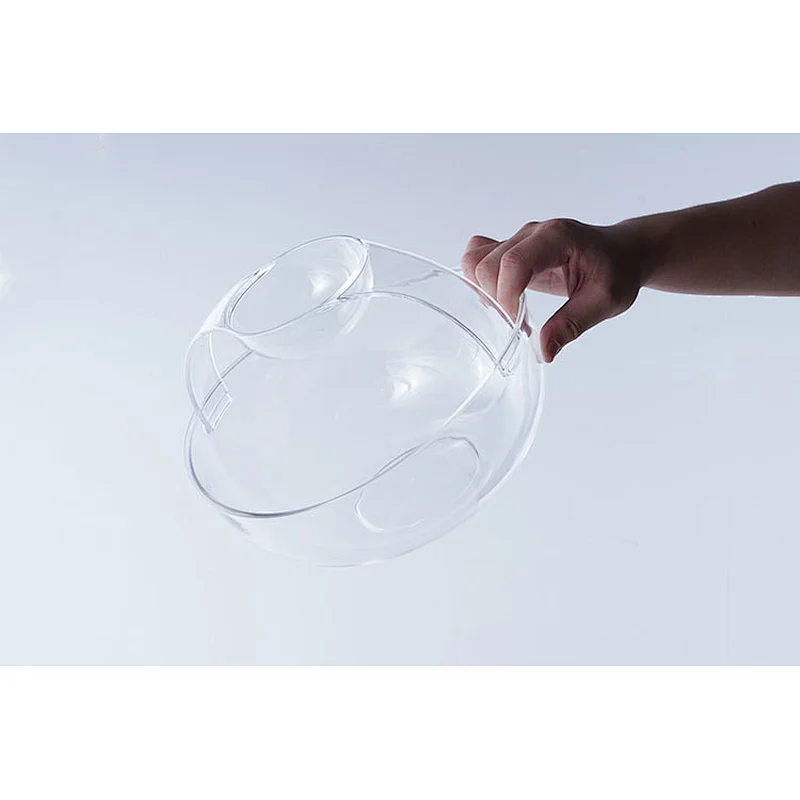Hot sale universal transparent big capacity multifunction fruit salad 2 in 1 chip and dip serving bowl