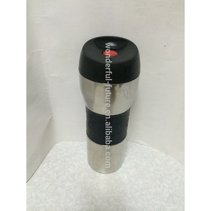 Thermo-Trink becher Edelstahl, Stainless steel cup, auto cup, with silicone anti scald cup