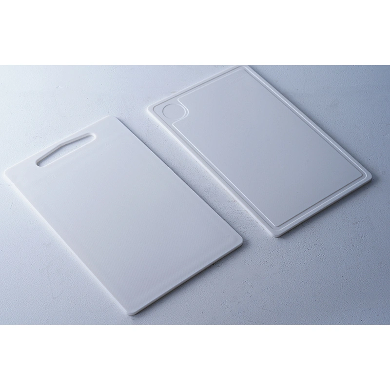 Wholesale high quality multiple classic design pure white rectangle plastic cutting board kitchen chopping board