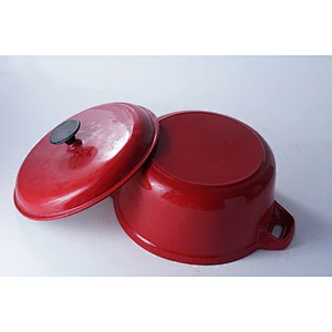 Wholesale good quality household hotel restaurant universal red round cast iron enamel soup pots for cooking