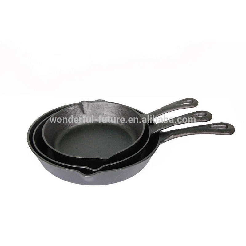 cast iron enamel round frying pan