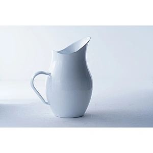 Hot sale elegant design pure white oblique mouh carbon steel enamel coffee tea water kettle with single handle