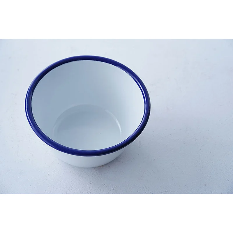 High quality cheap price OEM ODM classic design white carbon steel enamel soup rice salad bowls wholesale