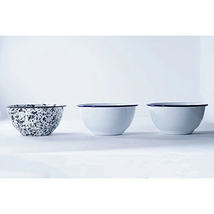 Wholesale OEM ODM good quality customized colorful pattern small carbon steel enamel metal storage bowl
