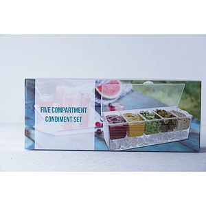 Wholesale practical household good quality kitchen five compartment condiment dispenser seosaning box set