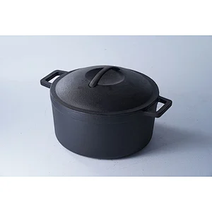 Wholesale cookware custom brand available classic design good quality black round enameled cast iron dutch oven