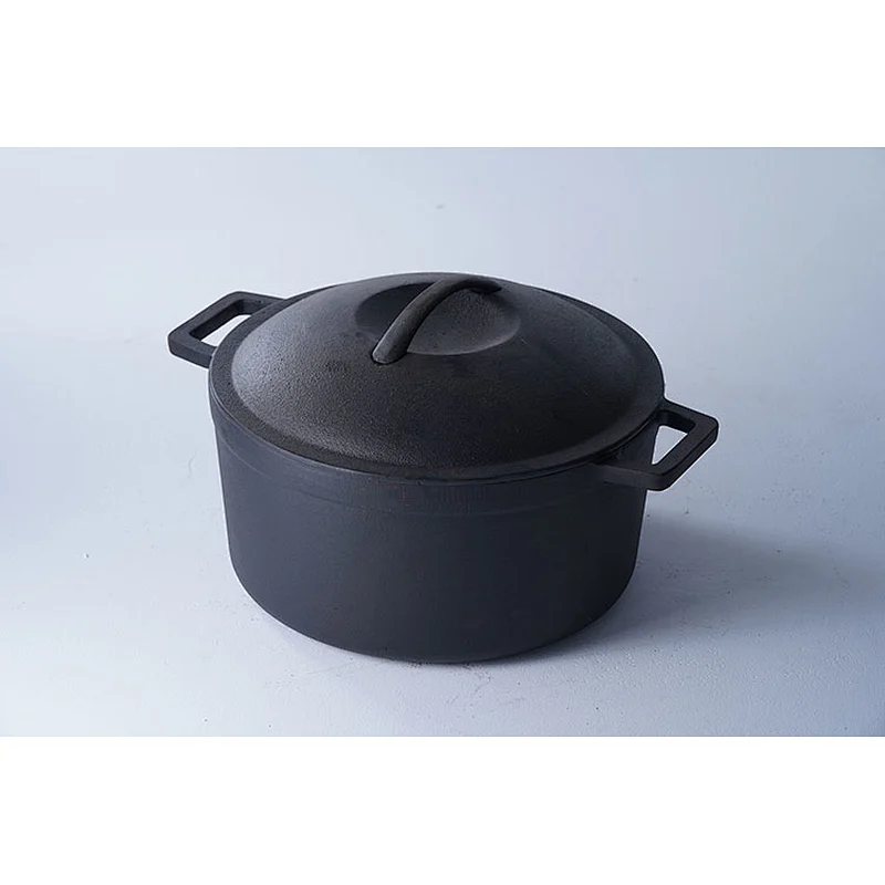 Wholesale cookware custom brand available classic design good quality black round enameled cast iron dutch oven