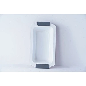 Wholesale custom design red rectangular carbon steel non stick coating baking tray for oven with two side handles