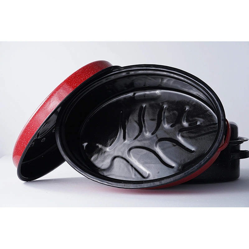 Wholesale OEM ODM professional colorful cookware carbon steel enamel self basting roaster cooking pots