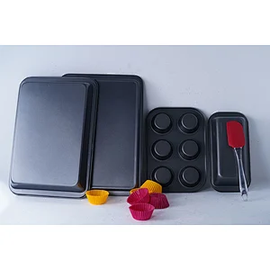 Practical household 4 kinds of shapes multifunction carbon steel non stick coating cake fondant mold bake tool set