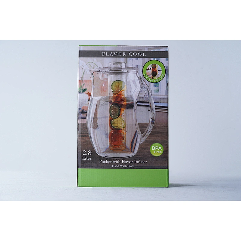 Wholesale professional healthy life kitchenware plastic fruit infuser water filter bottle pitcher with lid and infusion tube