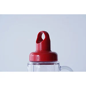 Multifunction household outside portable cap and straw cap red fashionable juice cup water bottle with one handle