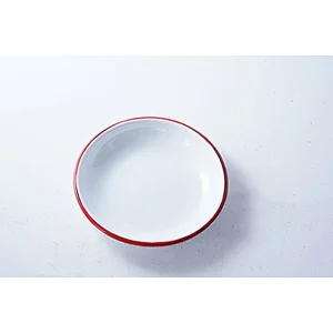 Hot sale high quality classic design white round multiple sizes carbon steel enamel camping dishes plate sets