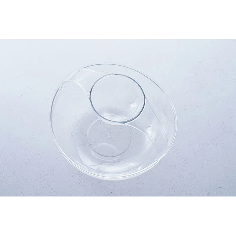 Hot sale universal transparent big capacity multifunction fruit salad 2 in 1 chip and dip serving bowl