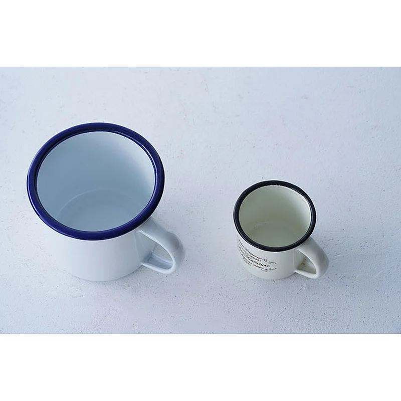 Wholesale accept custom printing multiple sizes available colorful metal carbon steel enamel mug classic deisgn
