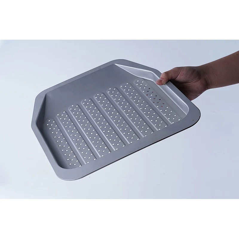Good quality professional silver irregular shape carbon steel non stick coating bakeware oven baking tray wholesale