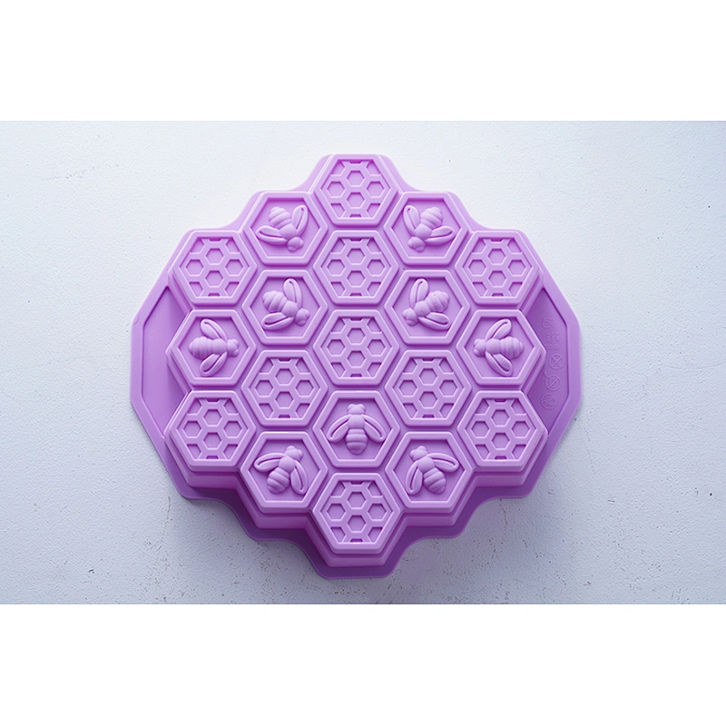 Wholesale household purple bee cube shape ice chocolate pudding silicone mold cake decorating mould