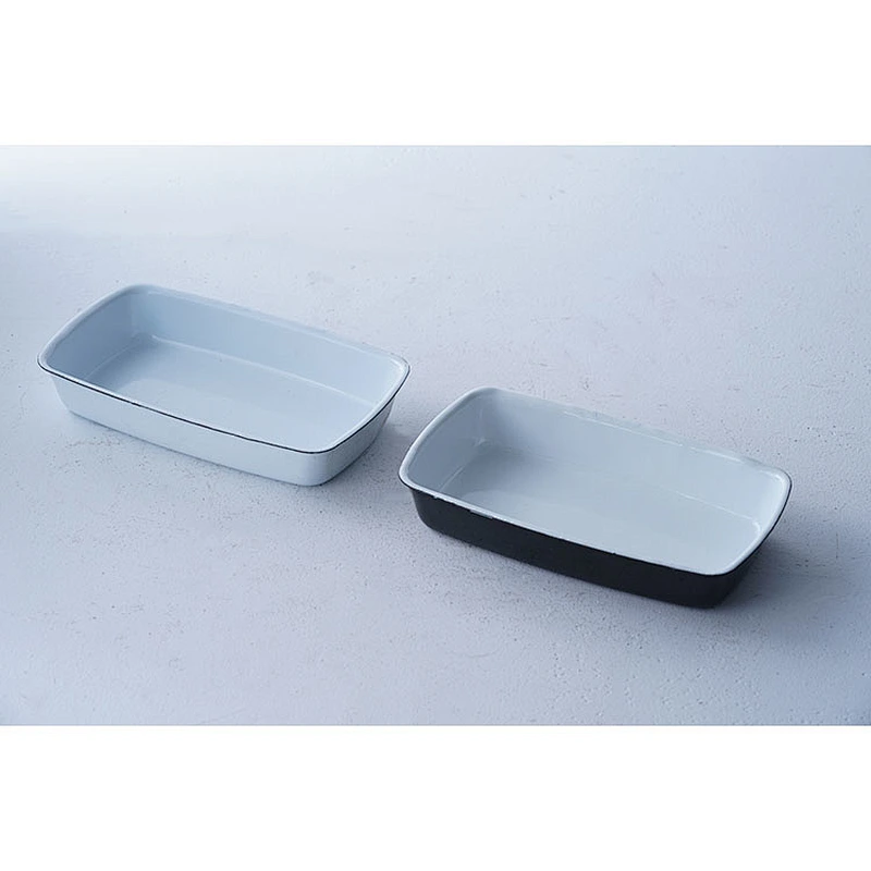 Hot sale concise classic rectangular white black bathroom carbon steel enamel soap holder soap box soap dish