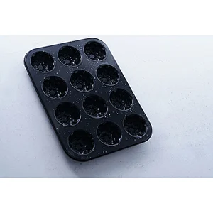Hot sale OEM ODM 12 holes flower shape carbon steel non stick coating cup cake mold for cake decoration