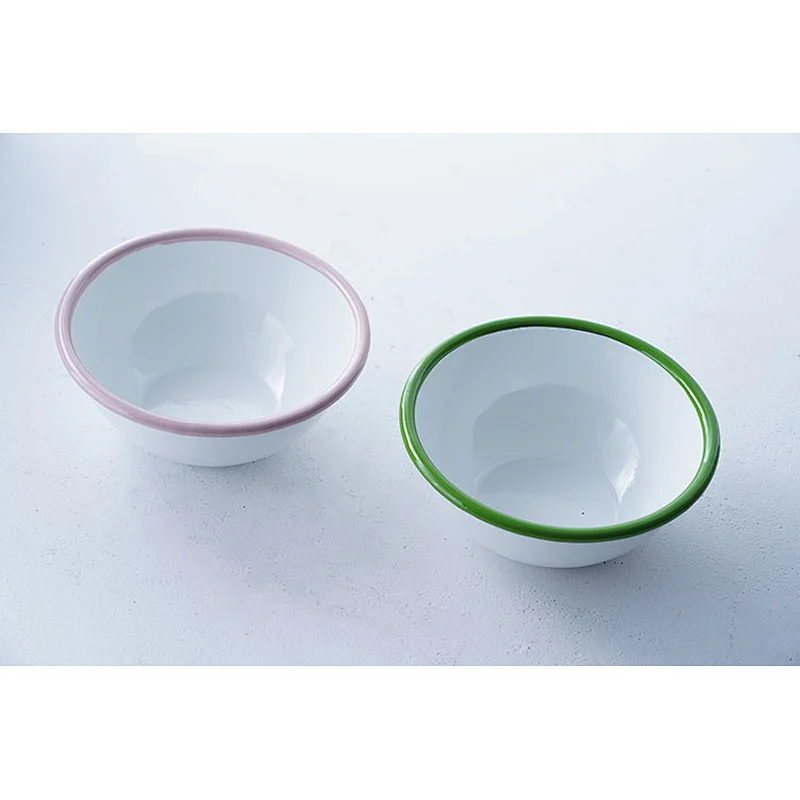 Wholesale OEM ODM good quality durable customized colorful frame carbon steel enamel soup rice bowl