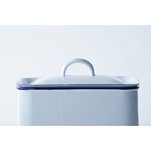 Household rectangle large capacity white multi-functional strong carbon steel metal enamel kettle with lid