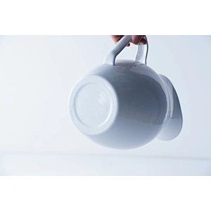 Hot sale elegant design pure white oblique mouh carbon steel enamel coffee tea water kettle with single handle