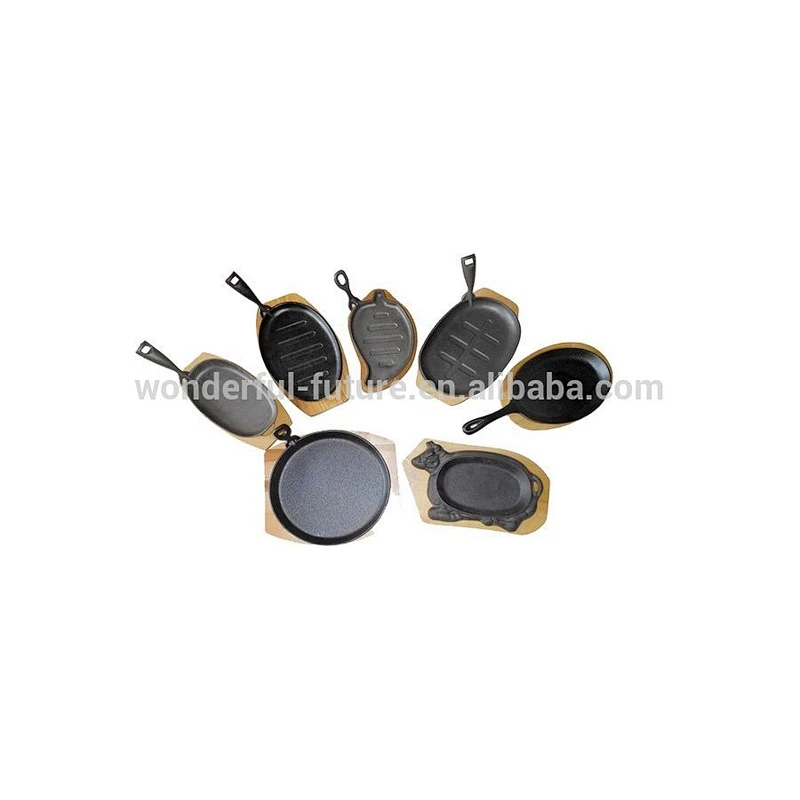 cast iron enamel round frying pan